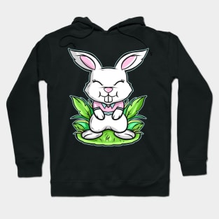 Smilling Easter Bunny With Hare Teeth On Easter Hoodie